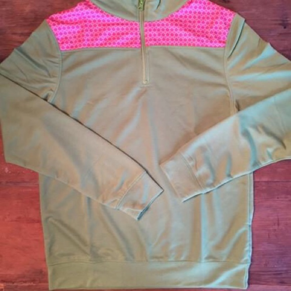 Pink and lime patterned pullover